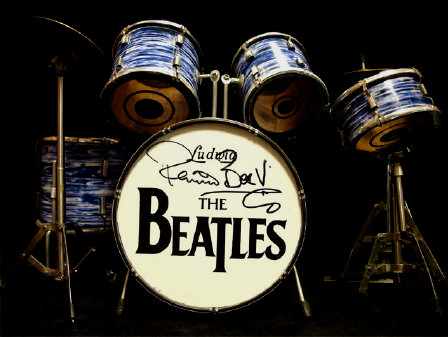 Pete Best Signed Miniature Drum Set