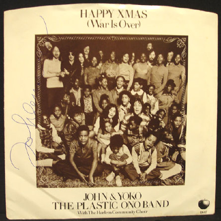 John Lennon Autographed Happy Xmas Record