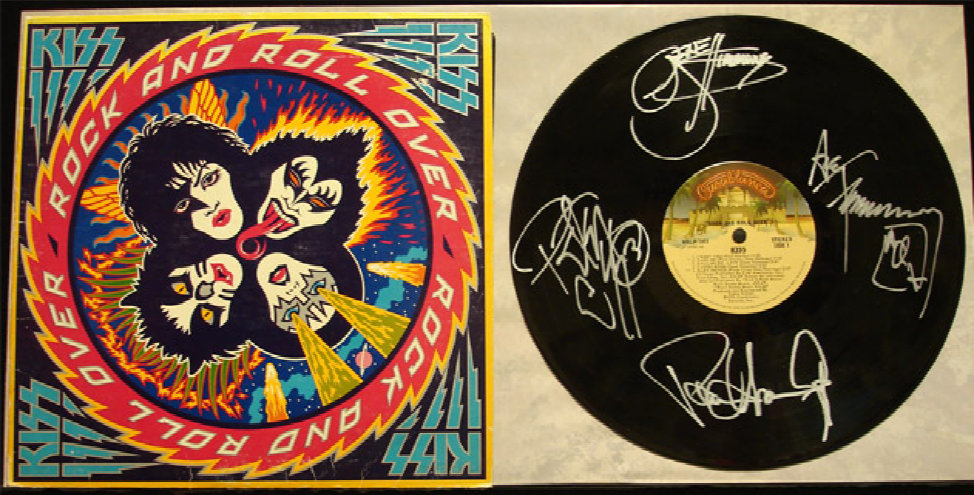 Kiss Autographed Album - Rock and Roll Over