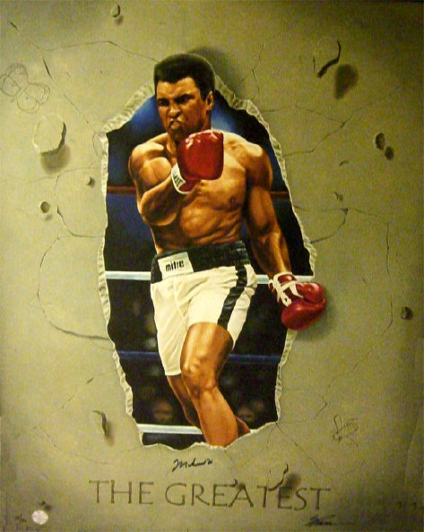 Muhammad Ali Autographed Art