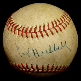 Carl Hubbell Single Signed Baseball