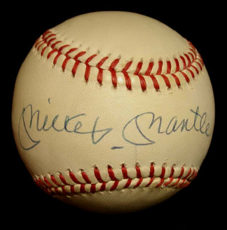 Mickey Mantle Single Signed Baseball
